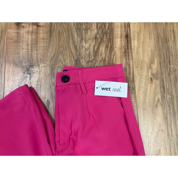 NWT Womens Wet Seal Pink  High Waisted Trouser Flare Pant  Size:  Medium - Picture 4 of 11